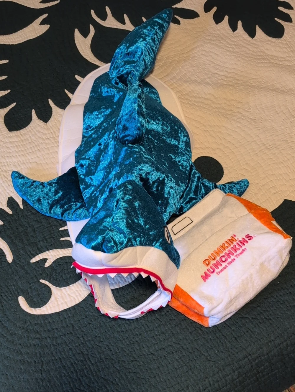 Dog Shark Costume Size Large & Dunkin Munchies Bag (Bundle Of 2)